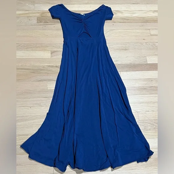 Free People | Dresses | Anthropologie Free People Blue Cut Out Maxi Dress  Xs | Poshmark